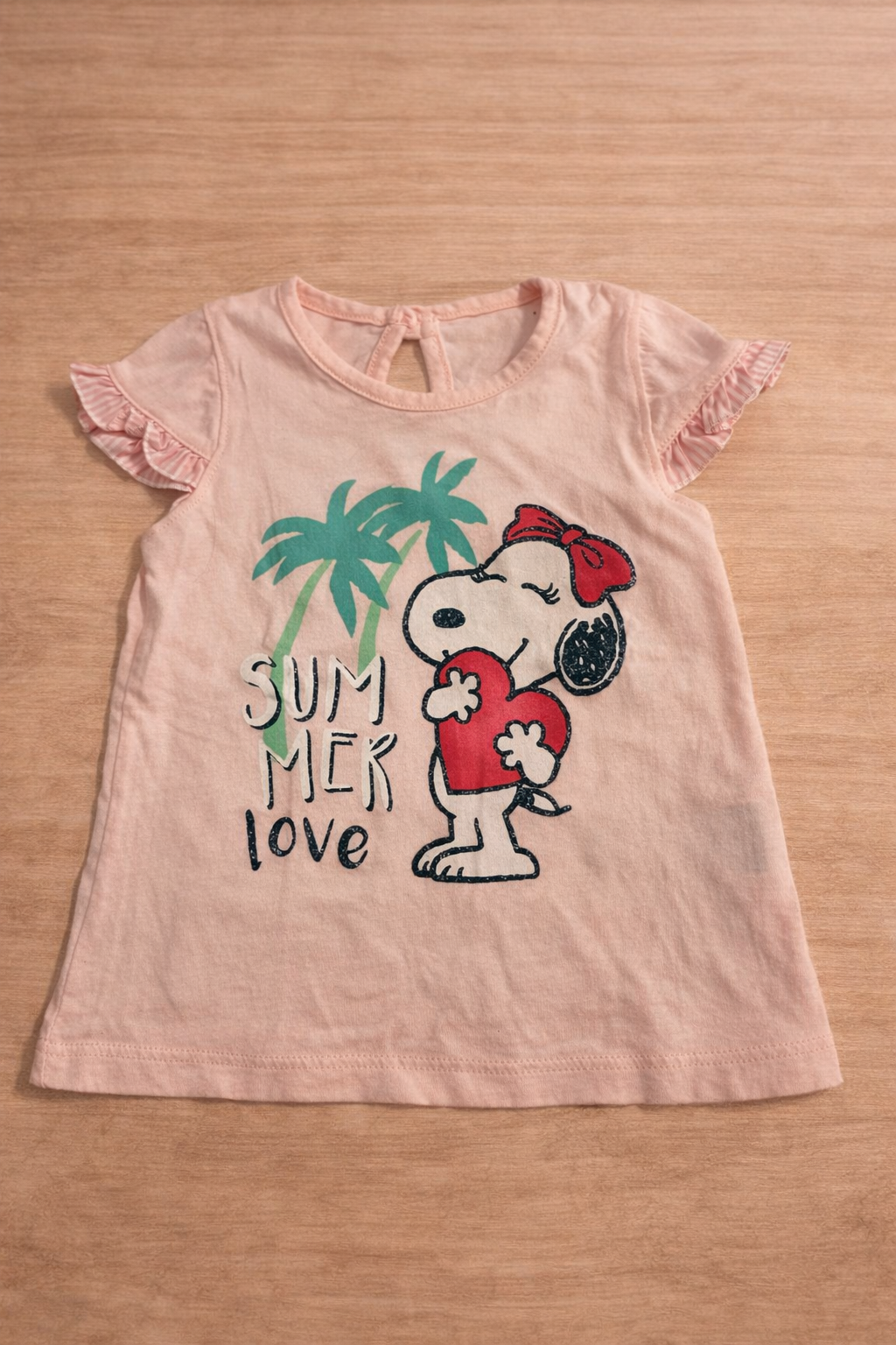 Baby T-Shirt Snoopy „Summer Love“ – rosa
